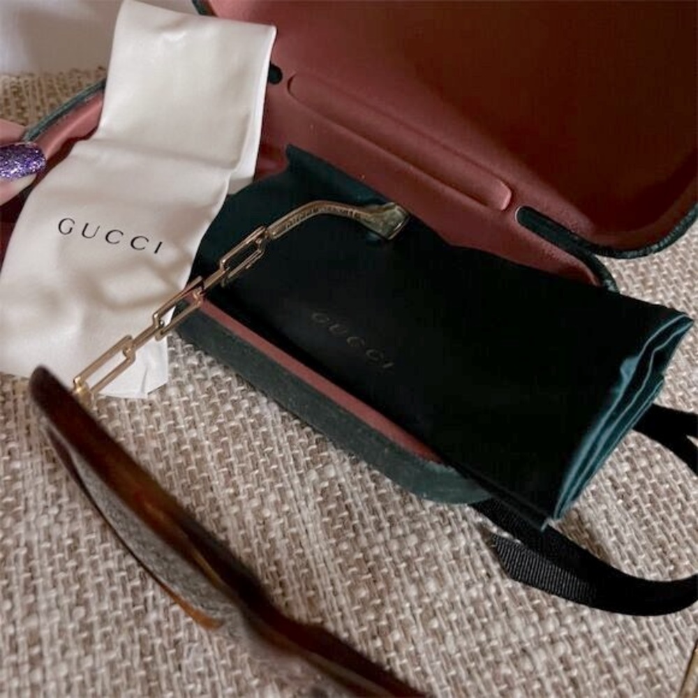 Gucci Authentic Unisex Square Frame Sunglasses Brown w/ Original Case UV400 NWT. - Picture 7 of 11